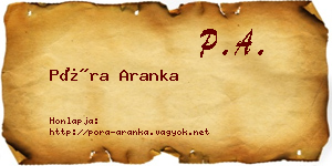 Póra Aranka névjegykártya